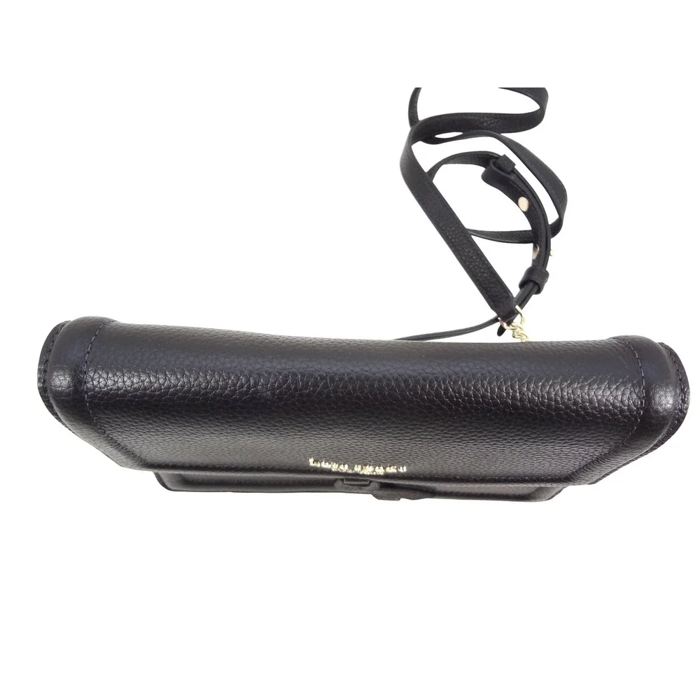 Kate Spade NY‎ Black Pebbled Leather Crossbody Bag Gold Hardware Knot Detail